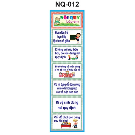 Decal mầm non - nội quy lớp