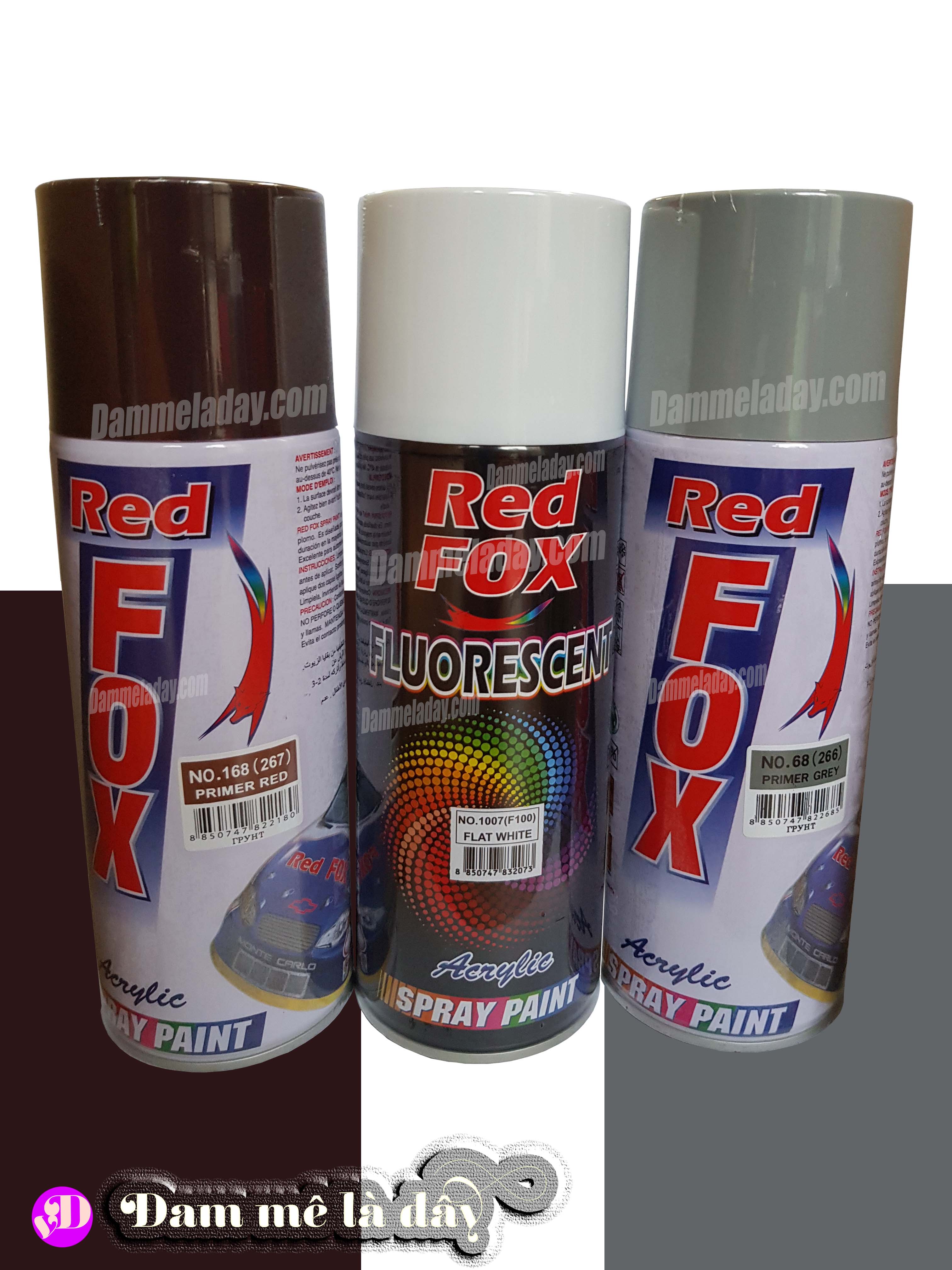 Sơn xịt Redfox Thái Lan đủ màu dung tích 400ml