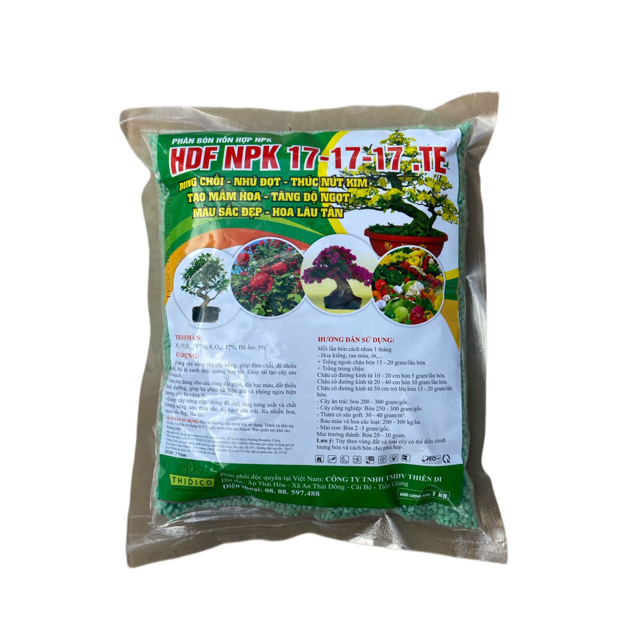 Phân bón gốc npk 17-17-17 te 1kg