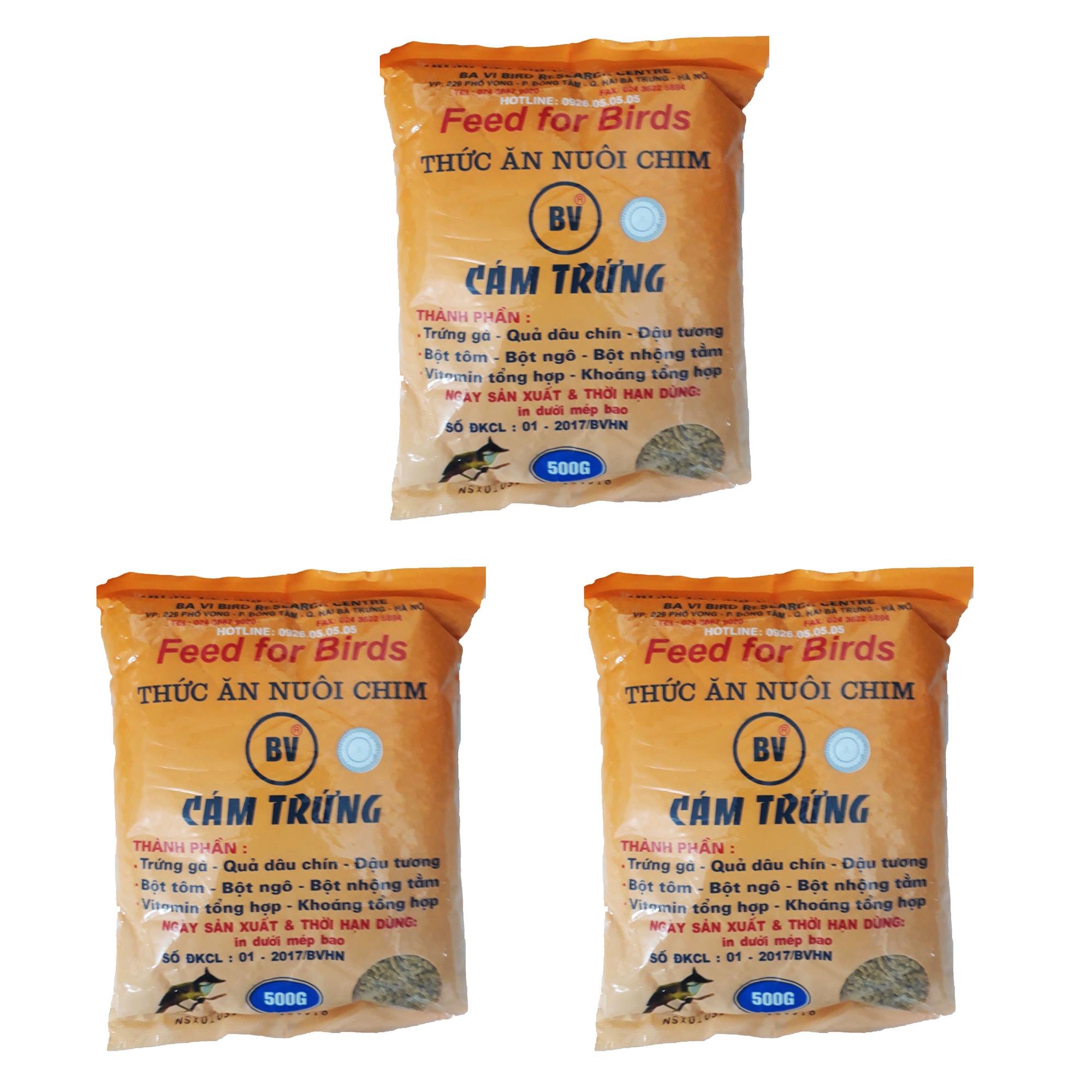 Combo 3 Gói Cám Trứng Ba Vì Tem 500g - Thức Ăn Chim