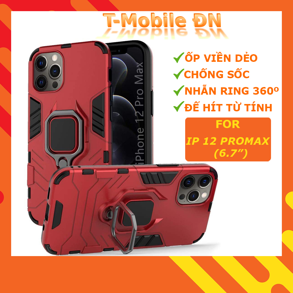 Ốp lưng dành cho iPhone 12 12 Mini 12 Pro 12 Pro Max chống sốc iron man kèm nhẫn iring Bảo vệ camera và chống xem video tiện lợi
