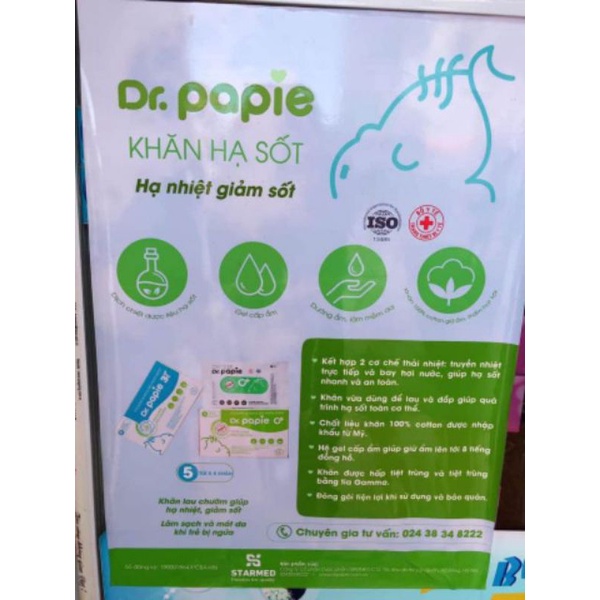 KHĂN LAU HẠ SỐT THẢO DƯỢC Dr.Papie
