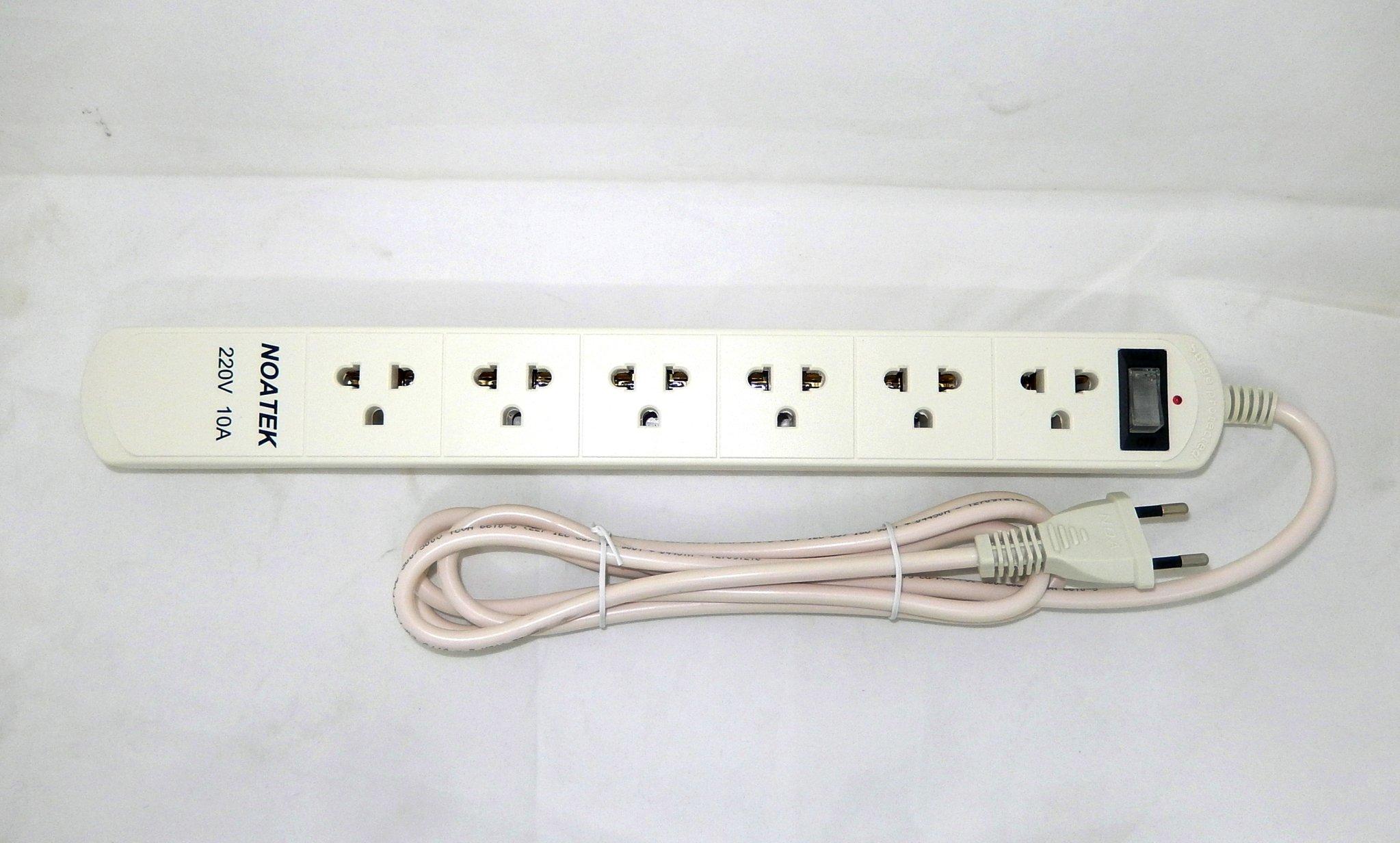 ổ cắm điện NOATEK 6 phích cắm ,2M