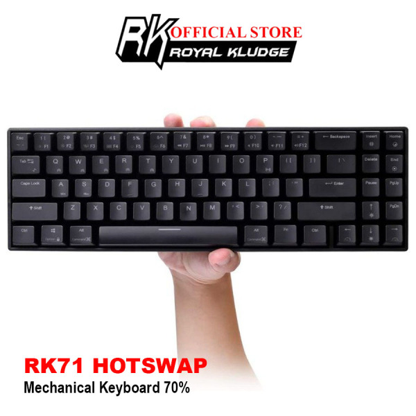 HOTSWAP RK71 PRO - Bàn phím cơ Royal Kludge RK71 Led RGB 71 phím Bản Version 4.0, Kết nối 3 chế độ - Wireless 2.4Ghz - Bluetooth 5.1 - Cáp Type C - Hãng Phân phối chính thức