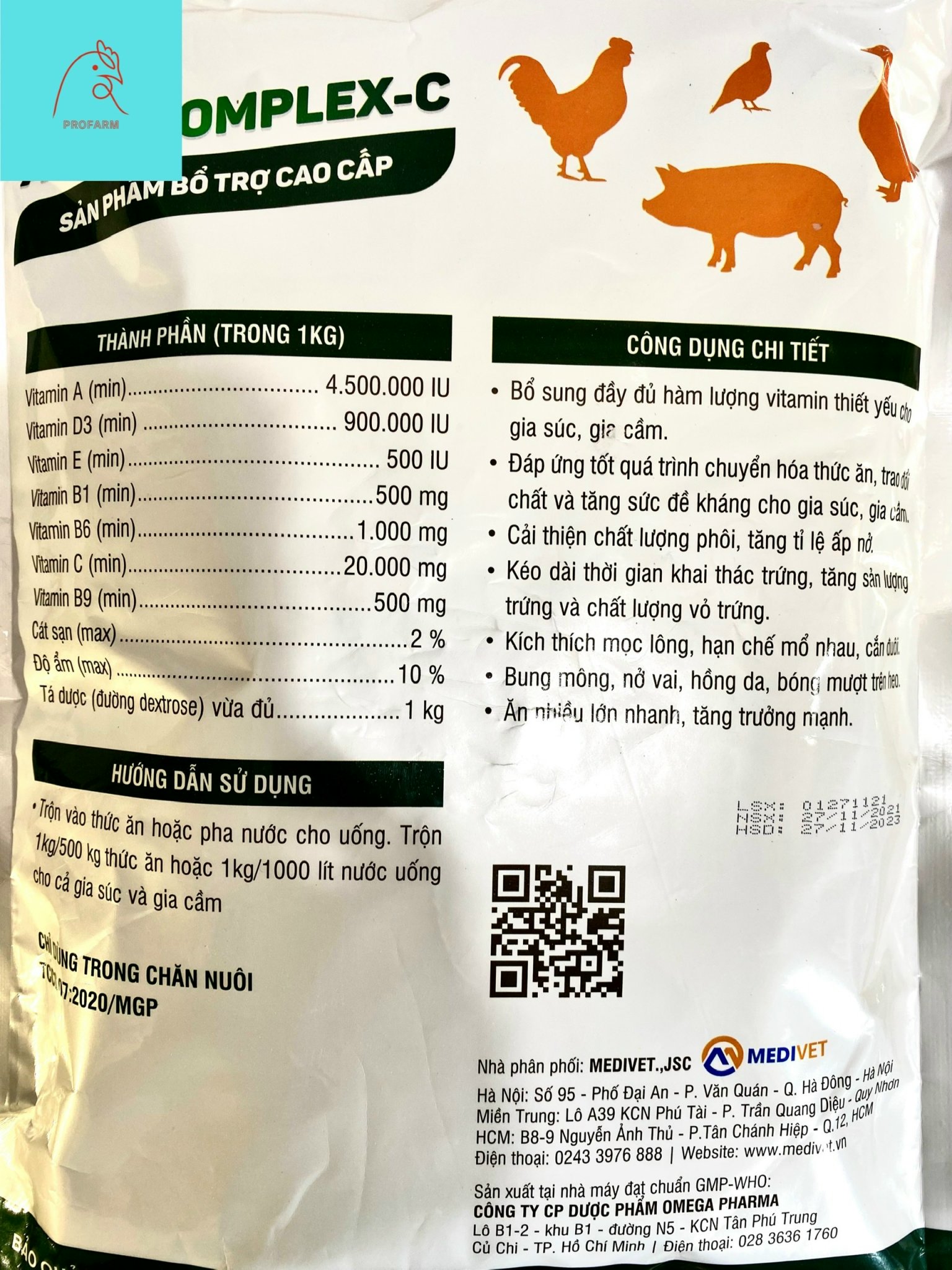 [Nhập RS0822 giảm 30k cho đơn 99k]Bcomlex(100G) Đẹp mã dày lườn vật nuôi