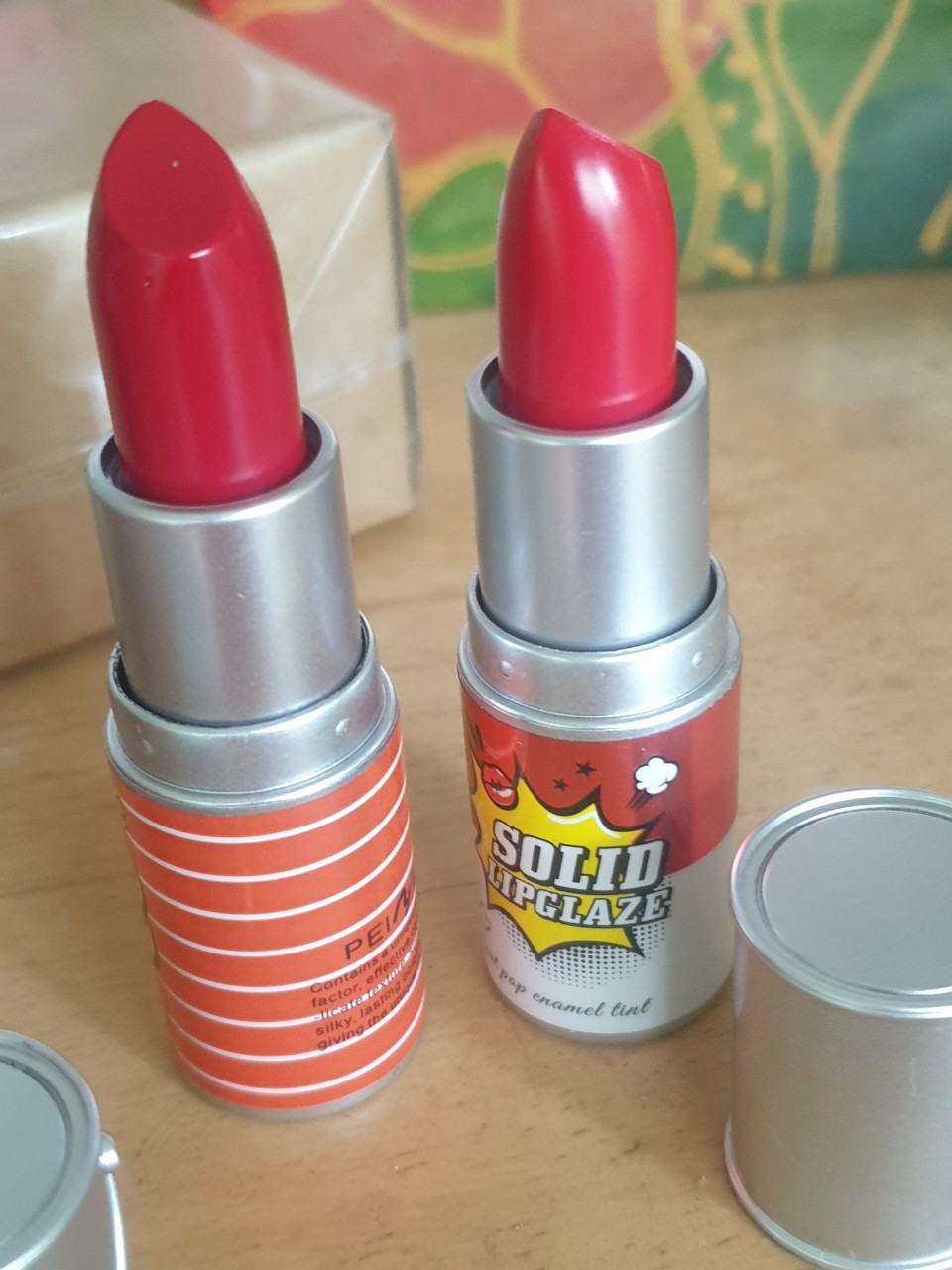 Cute kid's lipstick in school