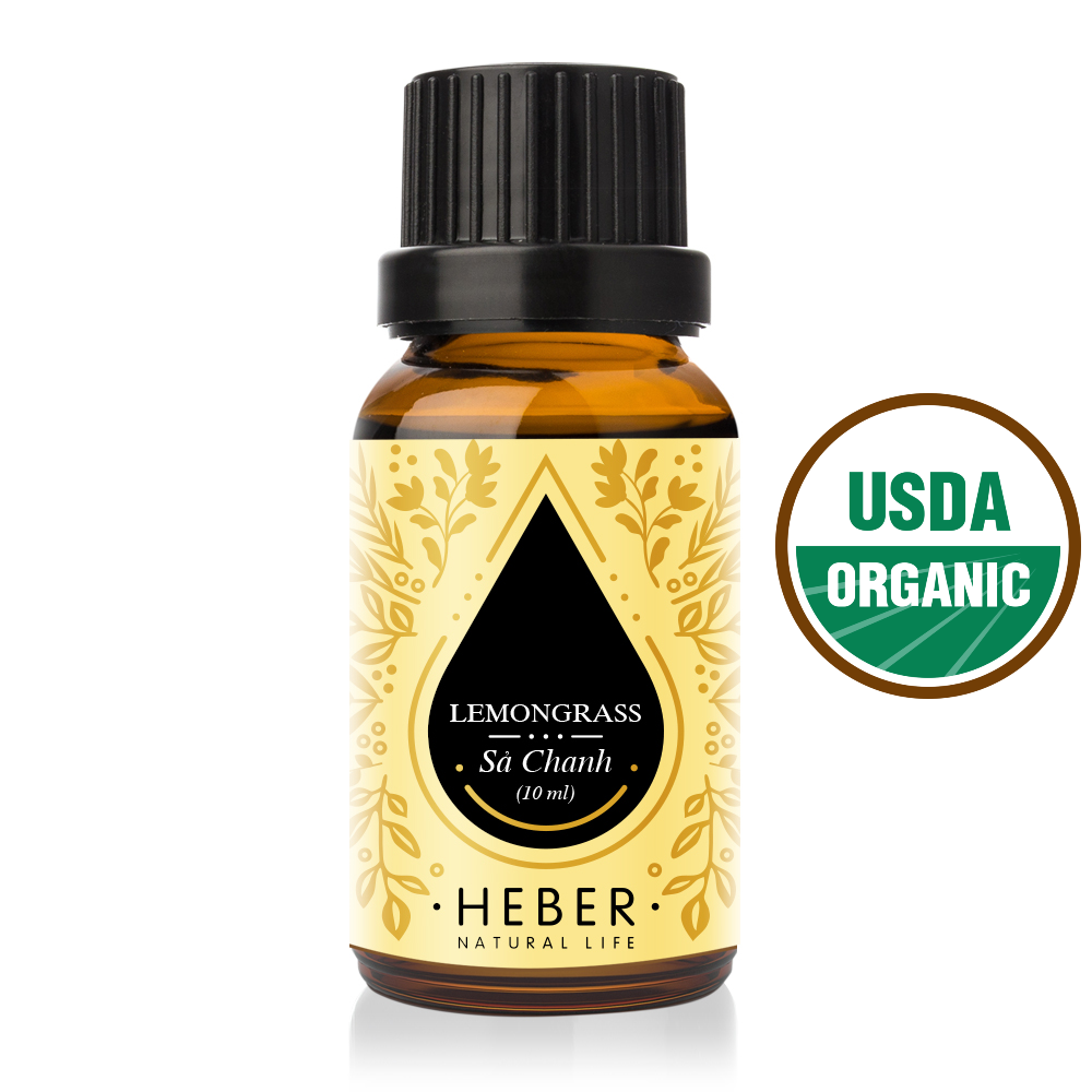 Heber Natural Life Lemongrass Essential Oil Organic USDA 100% Pure Natural