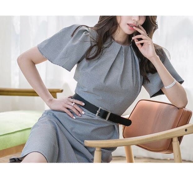 [HCM]ĐẦM ÔM CARO CỔ XẾP LI