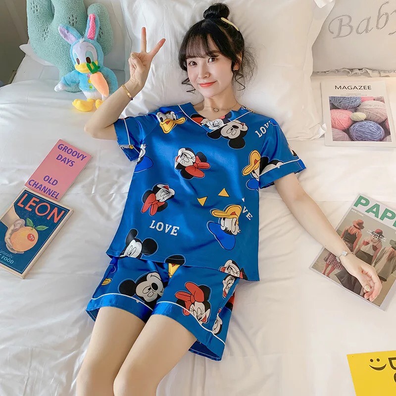 (3) [HCM] [BIGSIZE 3XL-5XL] [Ảnh thật] [M-5XL] [LỤA POLY] Đồ ngủ/mặc nhà lụa đùi cổ tim