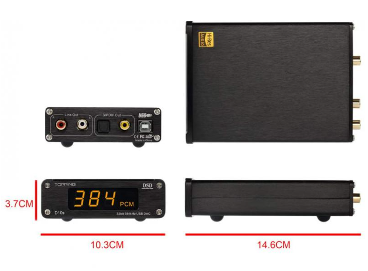 Dac giải mã âm thanh Topping D10S usb 32Bit/384 DSD512