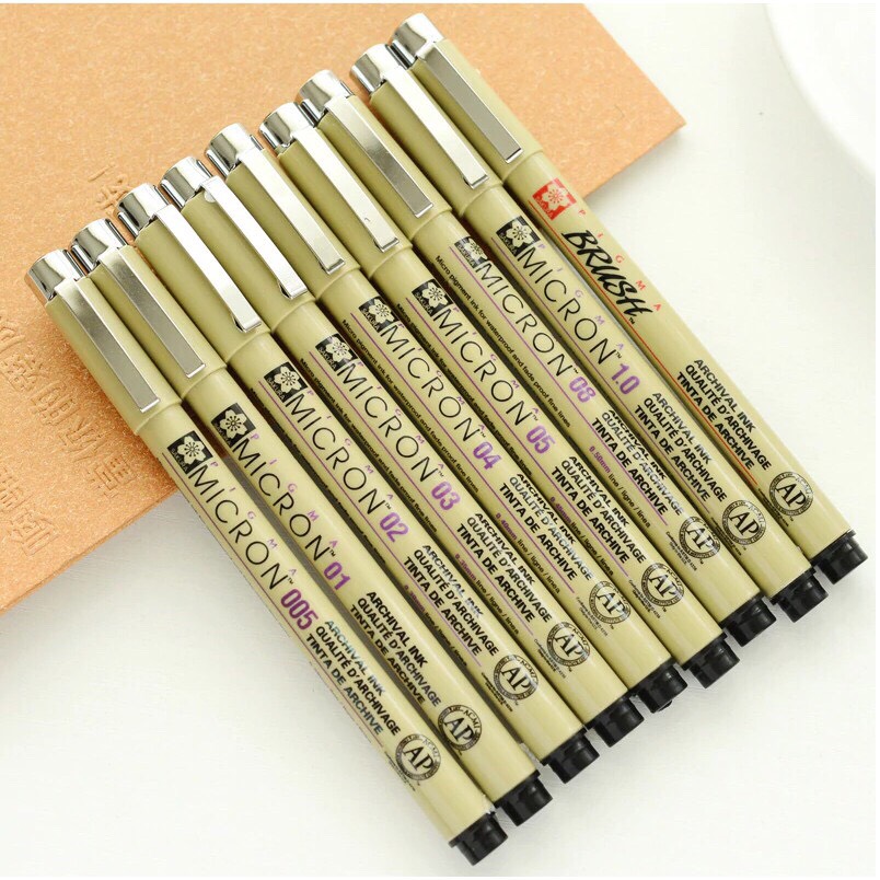 Bút Line Đi Nét Sakura Pigma Micro màu đen nhiều size