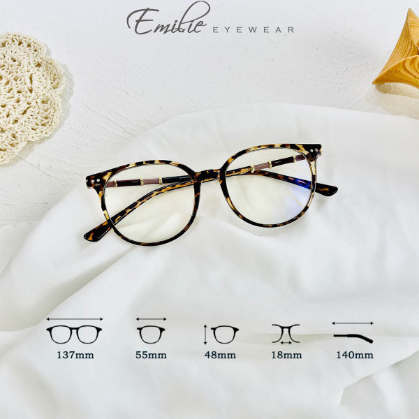 Giá bán Gọng kính nhựa dẻo cao cấp nữ tròn bầu chắc chắn nhiều màu Emilie eyewear phụ kiện thời trang 8871