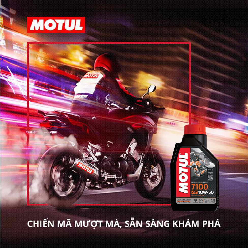 Nhớt Motul 7100 10W50 dành cho xe số xe côn