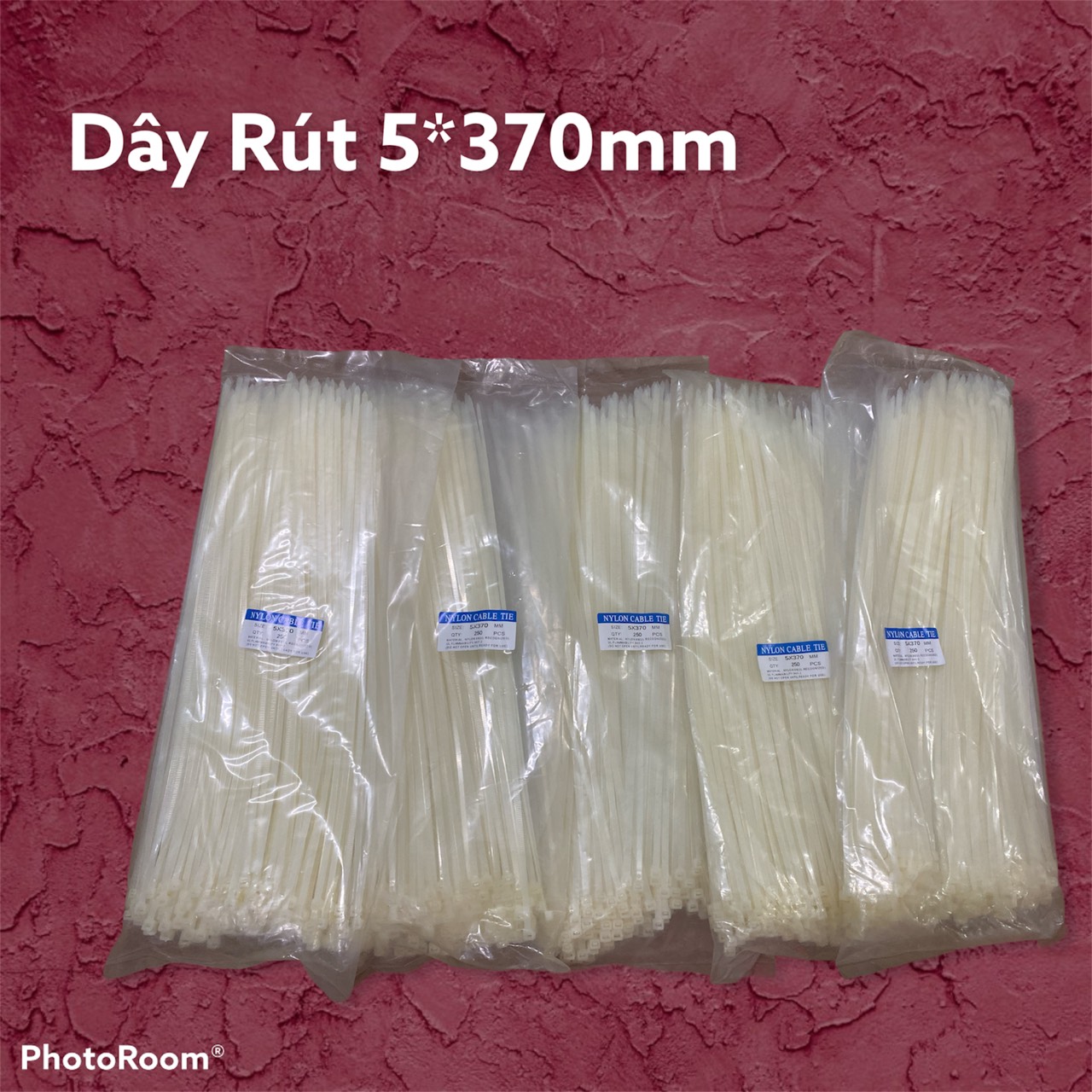 Dây rút nhựa 5*370mm ( ĐÓNG GÓI 1 BỊCH GỒM 250 SỢI DÂY RÚT )