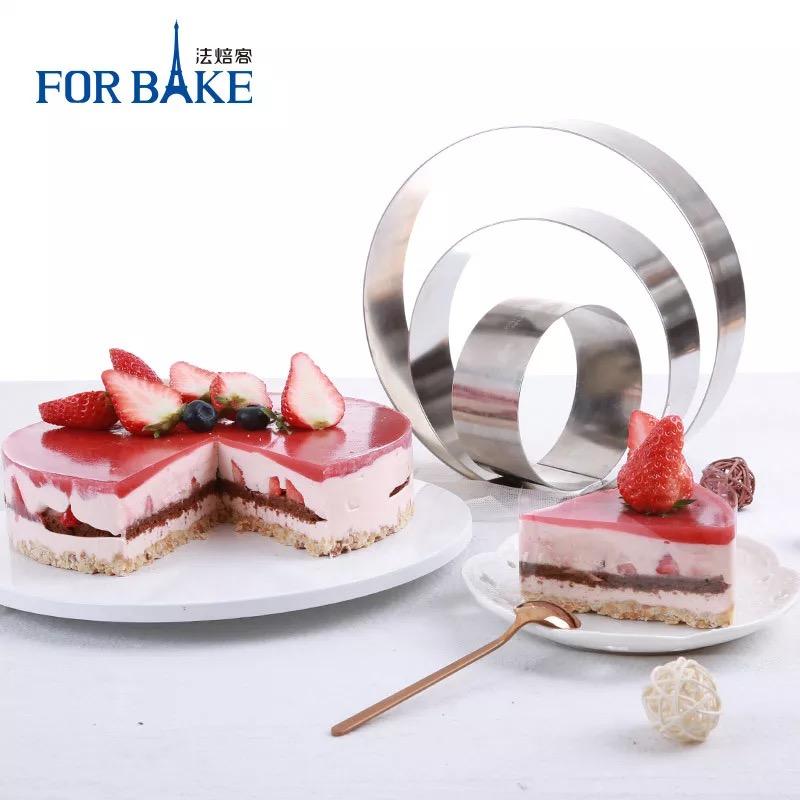 FOR BAKE Nướng Bộ Tạo Khuôn Hình Dày Thép Không Rỉ Mousse 4/6/8-Inch Hình Tim Hình Tròn Pho Mát Khuôn Bánh