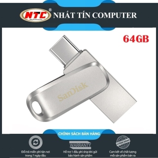 USB OTG Sandisk Ultra Dual Drive Luxe USB Type-C 3.1 64GB 150MB s (Bạc) - Vỏ kim loại thumbnail