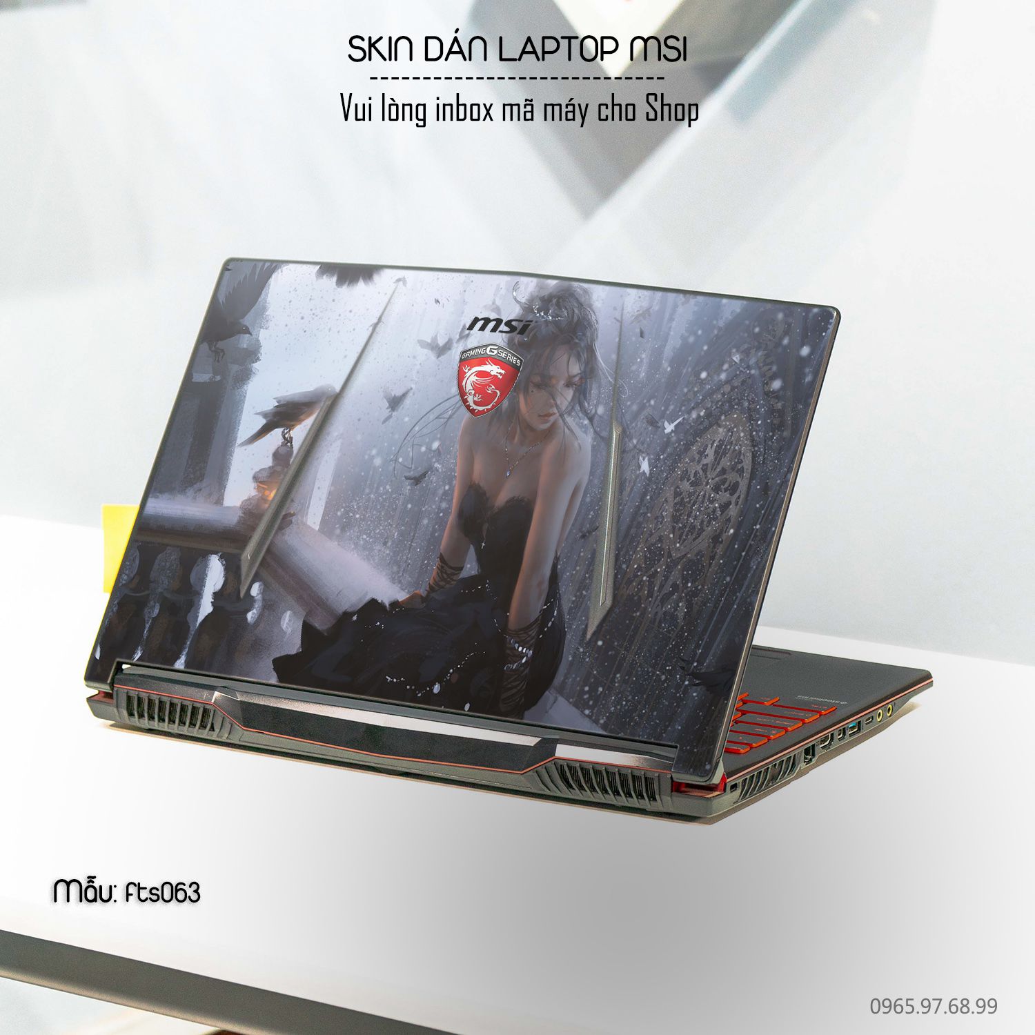 Decal Skin dán Laptop MSI mẫu Fantasy (inbox mã máy cho shop)