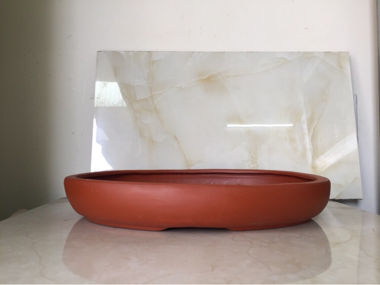 Chậu đất nung bonsai cạn hình ovan(  size 2)