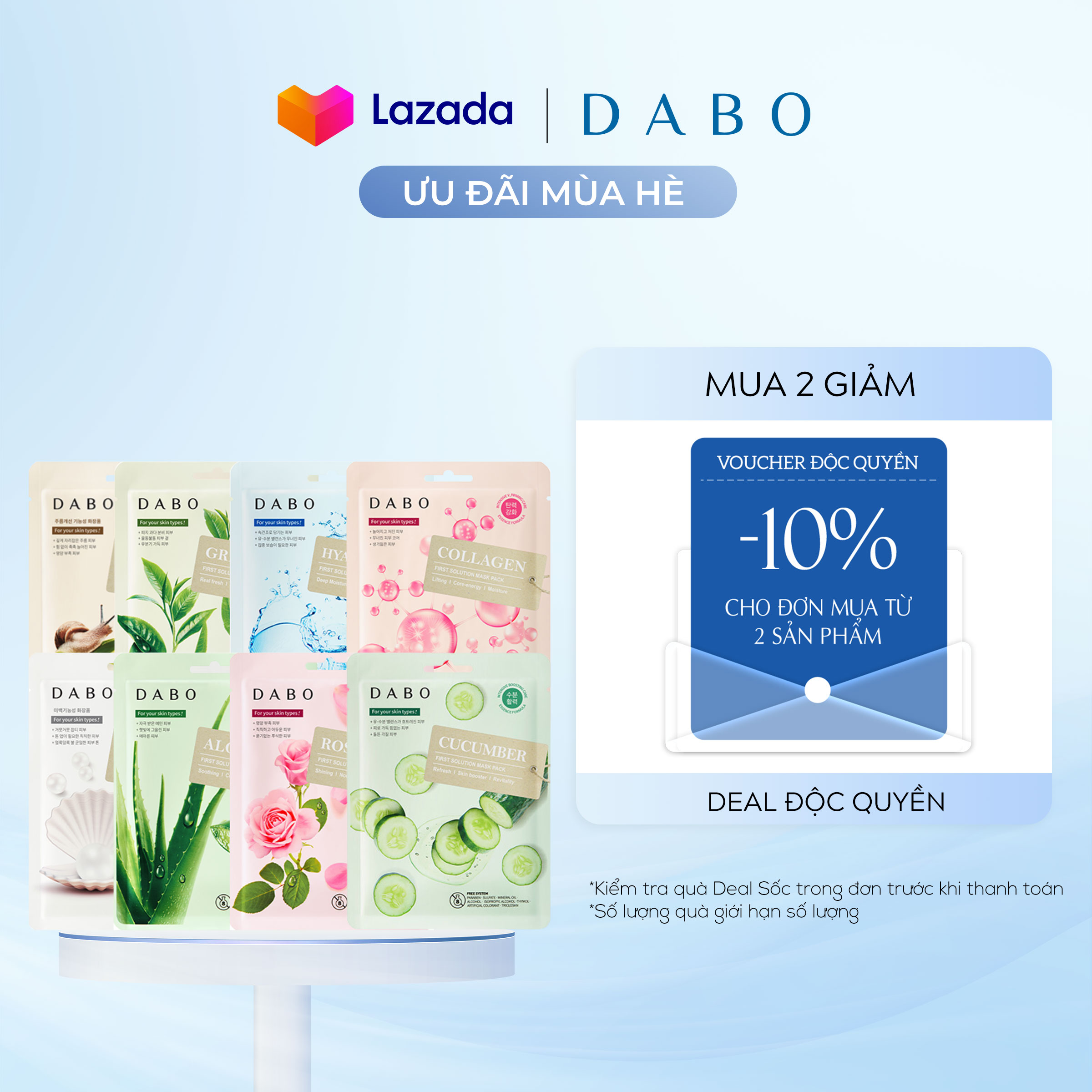 Mặt nạ giấy cao cấp dưỡng ẩm làm sáng DABO First Solution Mask 23g