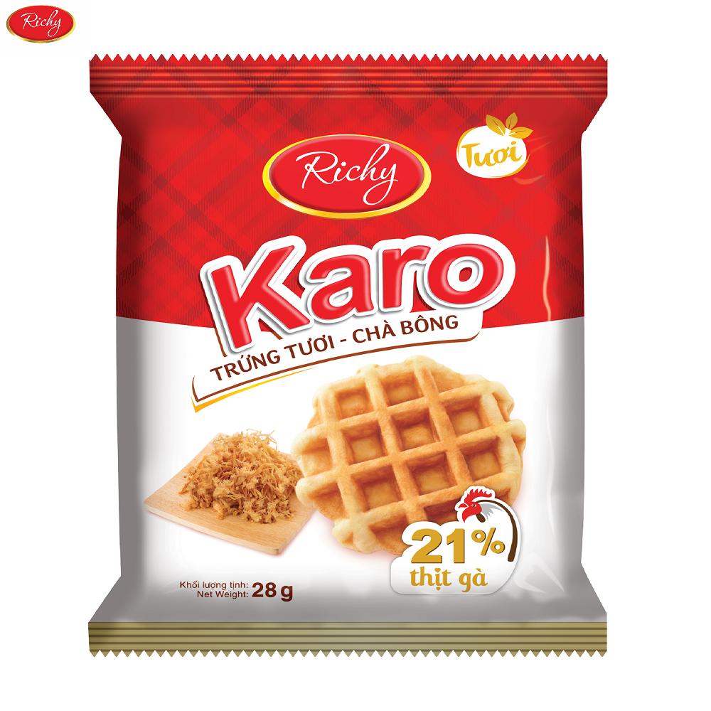 Bịch 24 bánh trứng chà bông KARO Richy (26g/gói)