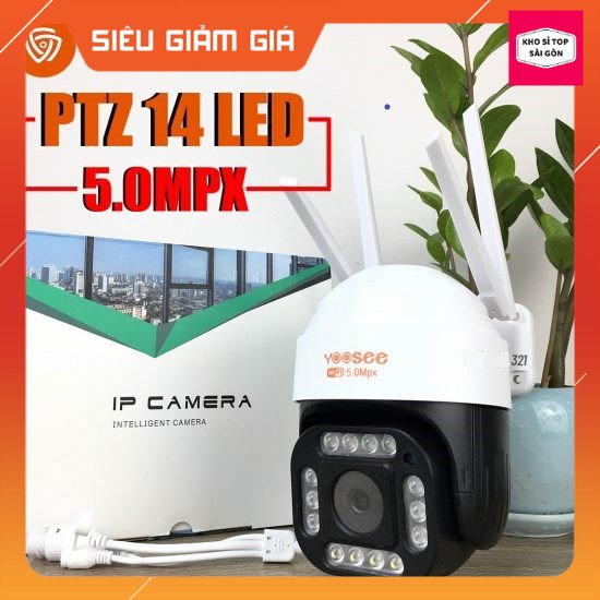 Camera ip wifi ngoài trời yoosee ptz3015 4 râu 5.0mp fullhd+ 1536p 9 led trợ sáng, 6 led hồng ngoại - kho sỉ sài gòn