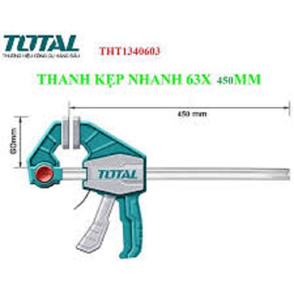 Thanh kẹp nhanh 63x450mm TOTAL THT1340603