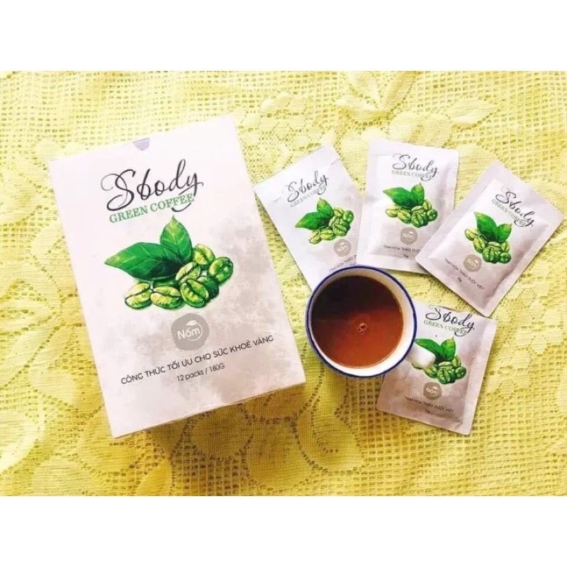 Nấm giảm cân SBody Green Coffee HỘP 12 GÓI CHÍNH HÃNG