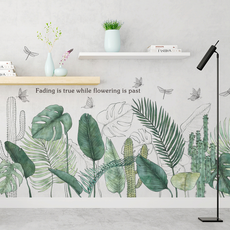 Sticker Giấy Dán Tường Decal Dán tường Mẫu Hoa Lá Cực Xinh ZH019
