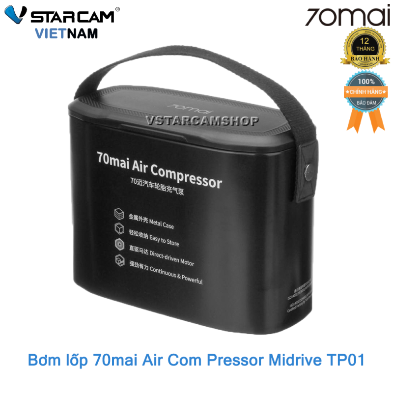 Bơm lốp mini cho xe hơi 70mai Air Compressor Midrive TP01 bảo hành 12 tháng