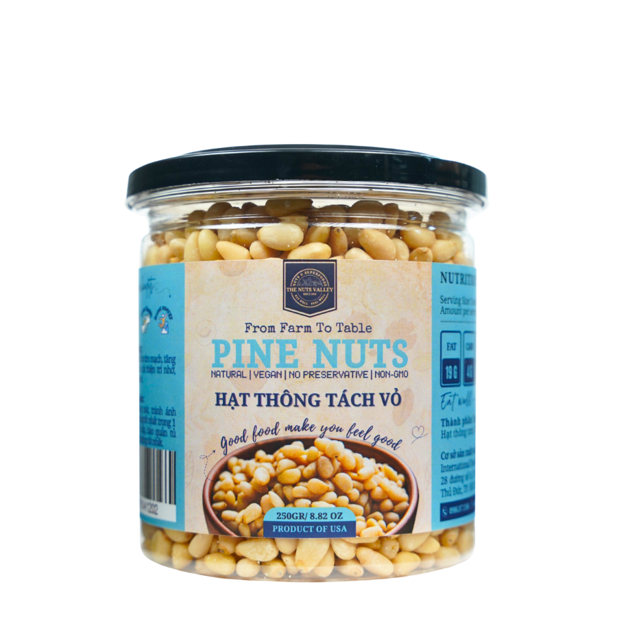 Hạt Thông Nhân Sống, Nhập Khẩu Mỹ - Giàu Omega 3, Vitamin E, Làm Pesto, Salad, Sữa Hạt, Ăn Kiêng, Keto - Pine Nuts THE NUTS VALLEY