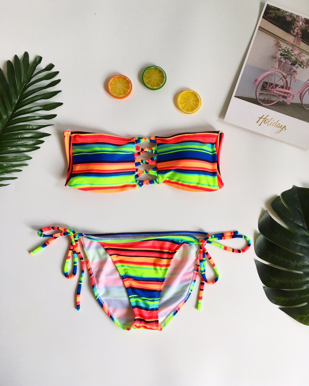 Bikini sọc 7 màu dễ thương