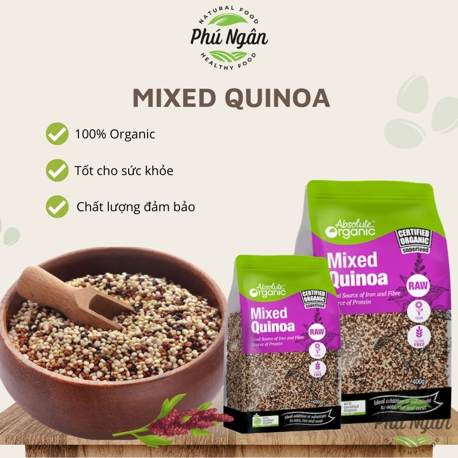 [HCM]Hạt Diêm Mạch Organic, mixed Quinoa - túi 400gram