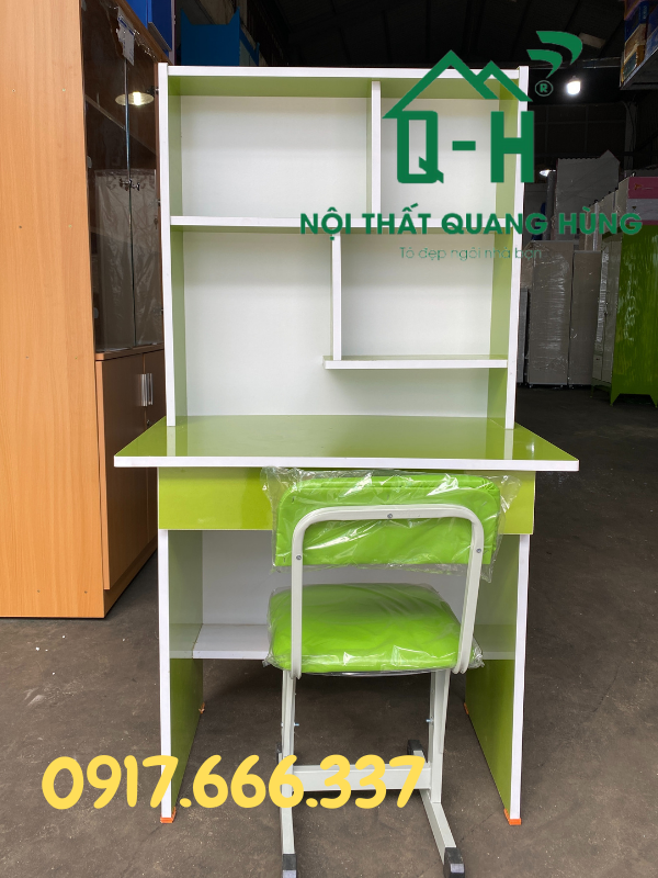 Bàn học sinh liên kệ 80x1m45x45cm màu xanh lá