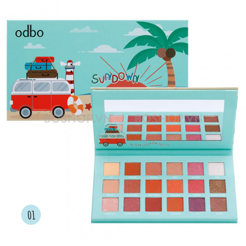 Bảng phấn mắt có nhũ 18 ô odbo sundown od243-1