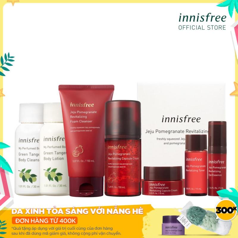 Combo dưỡng da ngăn ngừa lão hóa lựu đỏ innisfree Pomegranate Revitalizing Capsule Cream