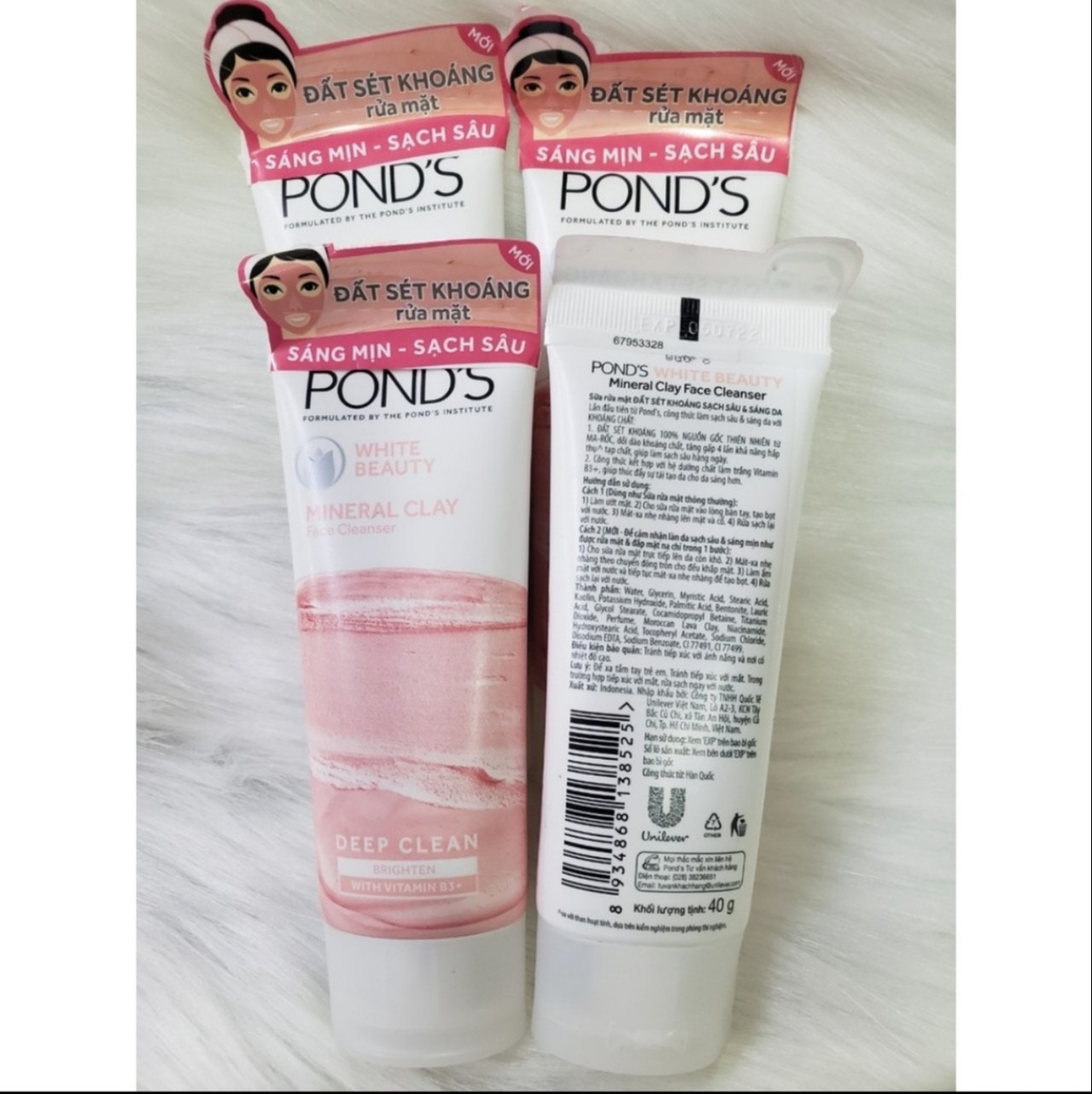 [HCM]Sữa Rửa Mặt Ponds Đất Sét Khoáng Sạch Sâu Sáng Da (40g)
