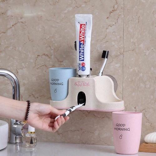 Bộ Nhả Kem Đánh Răng  Kèm 2 Cốc Lúa Mạch GD74