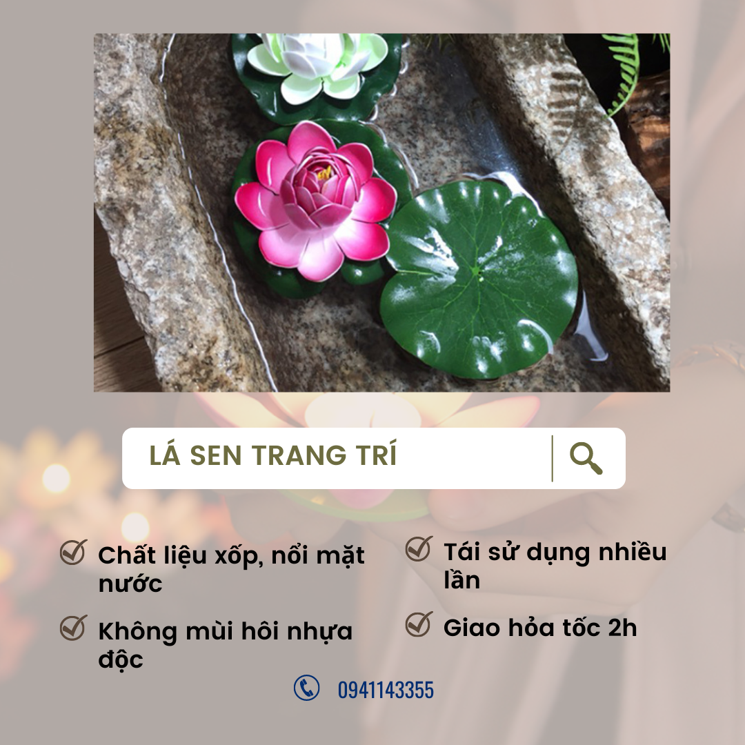 HCM Lá sen thả nước trang trí hồ cá tiểu cảnh