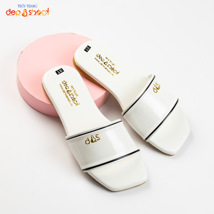 Dép nữ quai ngang  phối viền thời trang cao cấp có size lớn 42 43 MS-233