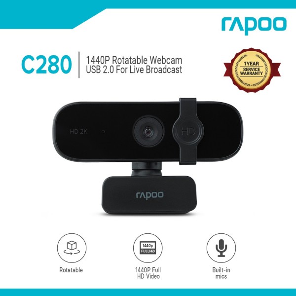 Bảng giá Webcam RAPOO C280, độ phân giải 2K 1440P - Hãng phân phối chính thức Phong Vũ