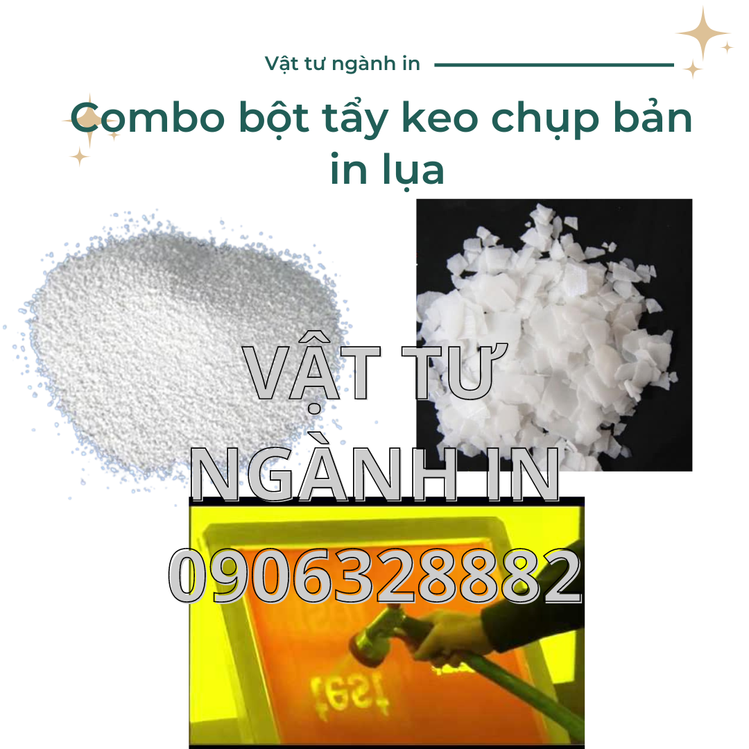 Combo bột tẩy keo chụp bản trong ngành in lụa