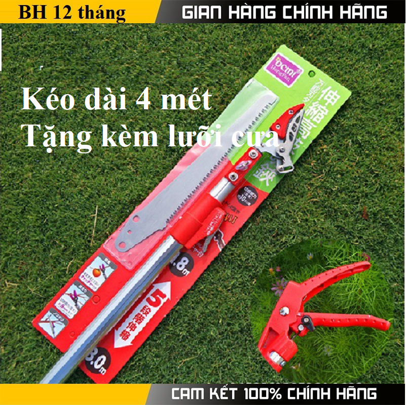 Kéo cắt tỉa cành kéo hái hoa quả trên cao Cán được làm từ hợp kim nhôm nhẹ bền tiết kiệm sức lao động Đầu kéo lữa cưa được làm từ thép rất sắc bén