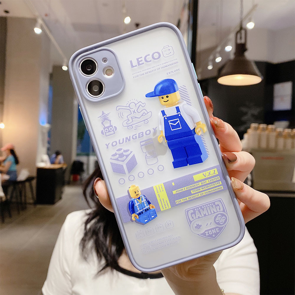 Ốp Lưng Nhám Chống Sock Va Đập Bảo Vệ Camera Toy Lego
