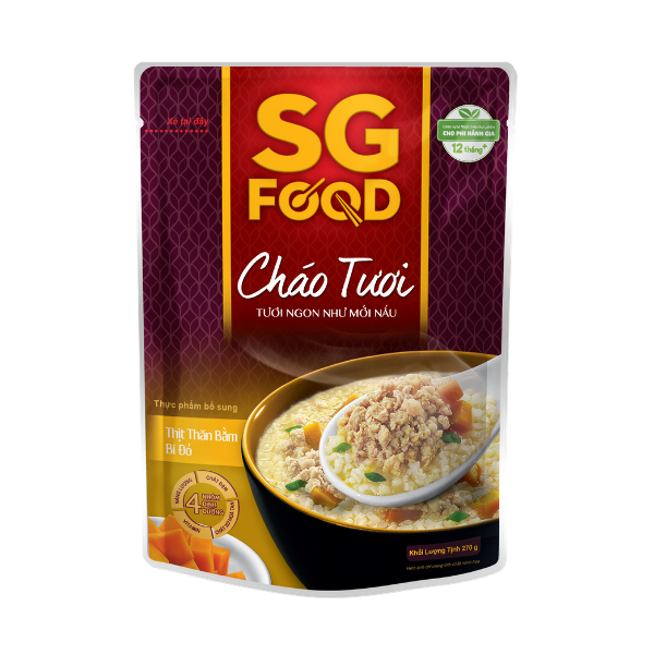 Cháo Tươi Sài Gòn Food Thịt Thăn Bằm & Bí Đỏ 270G – SG FOOD – top1shop