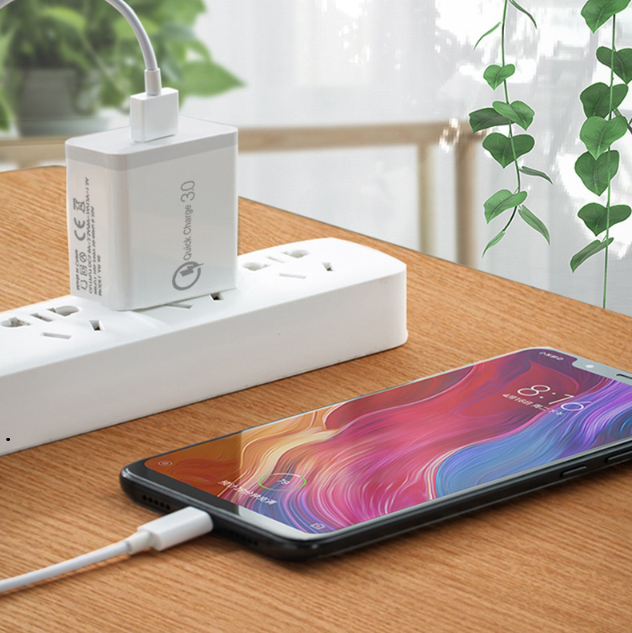Củ sạc nhanh 18W, QC 3.0, 1 cổng usb 3.0, chân dẹt