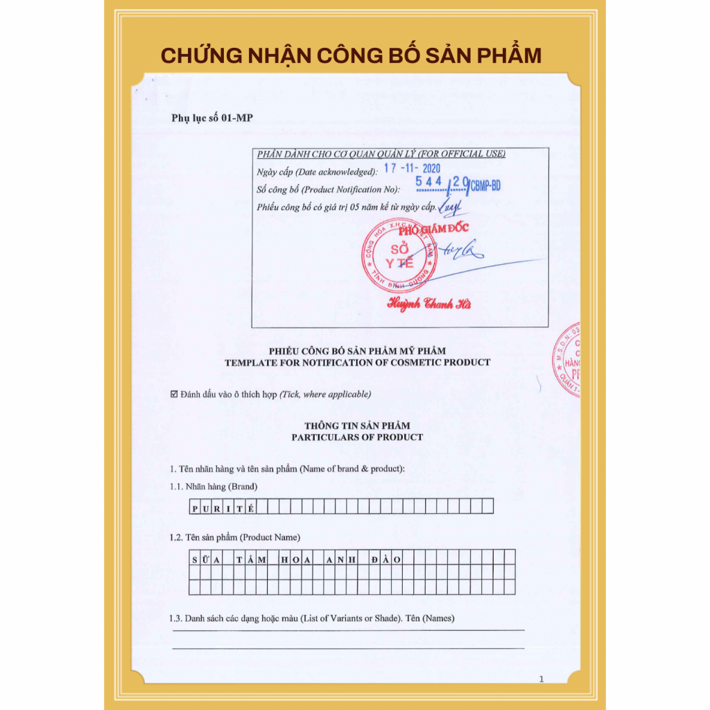 SỮA TẮM PURITE HOA ANH ĐÀO 850ML