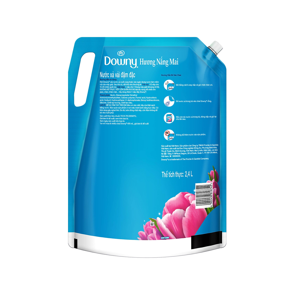 [HCM]Nước xả Downy nắng mai túi 2.4L (Mẫu Mới Date 2025)