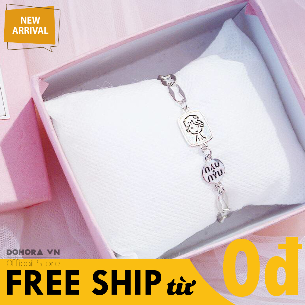 Lắc Tay Thời Trang Nữ Cao Cấp VT17, Chất Liệu Kim Loại Cao Cấp Không Gỉ, Không Ngứa, Mắc Xích Chắc Chắn, Họa Tiết Cậu Và Tớ Cực Ngầu