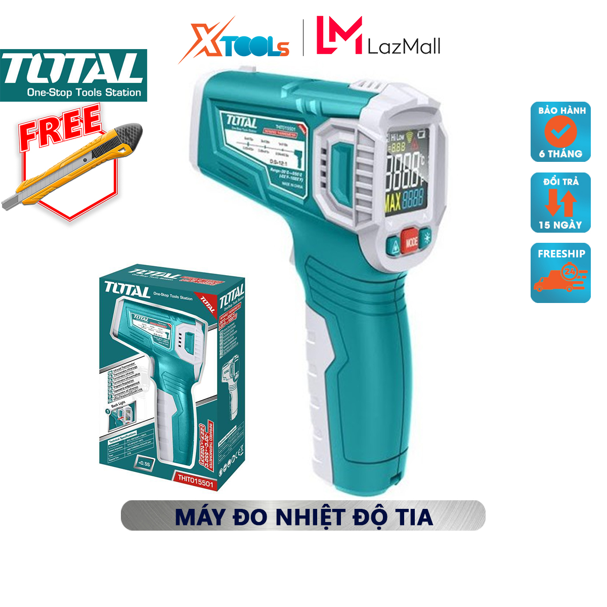 Temperature gauge electronic infrared ray total THIT015501 | thermometer infrared temperature-30 ° C ~ 550 ° C using measure surface temperature of distant objects, hard-to-reach [XTools]