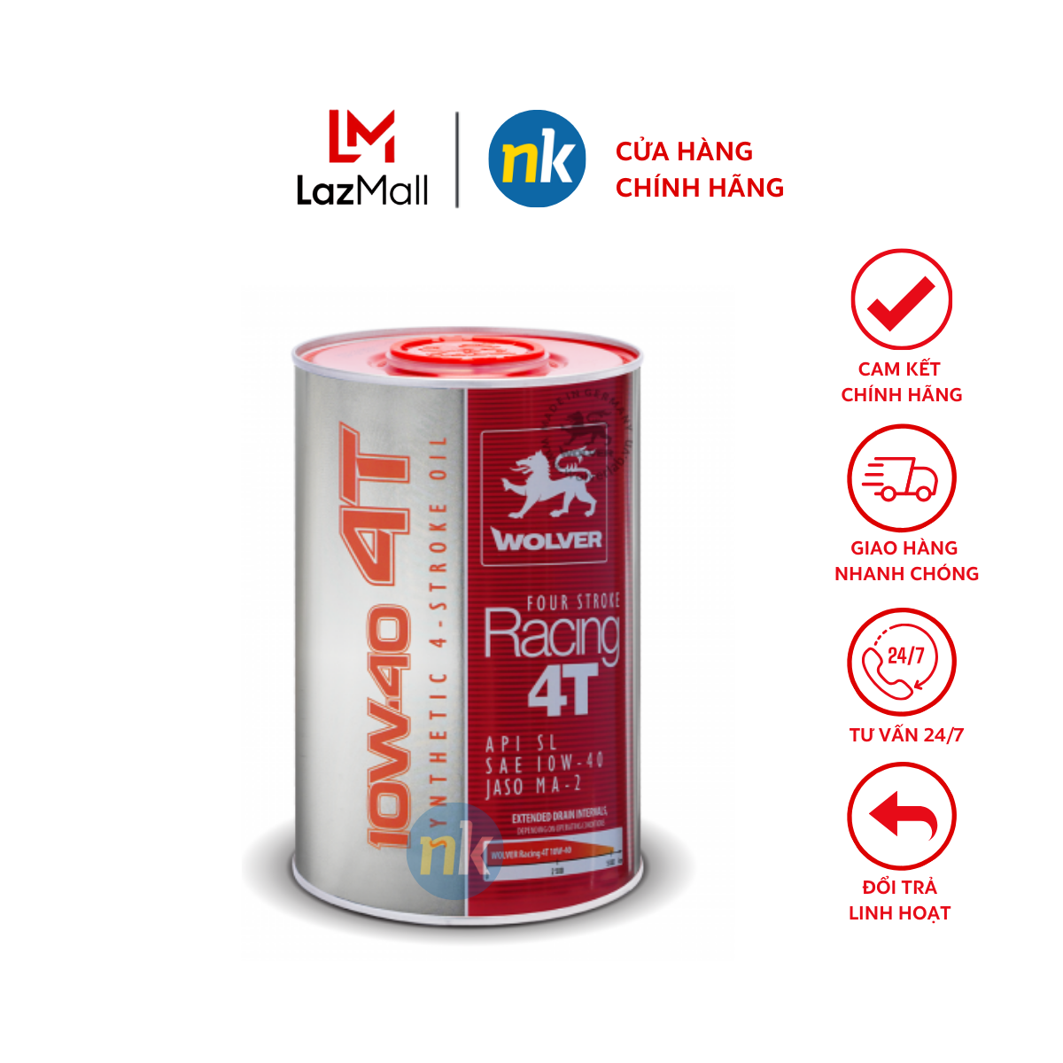 Wolver Racing 10W40 800ml - Nhớt xe máy cao cấp Nhập Đức
